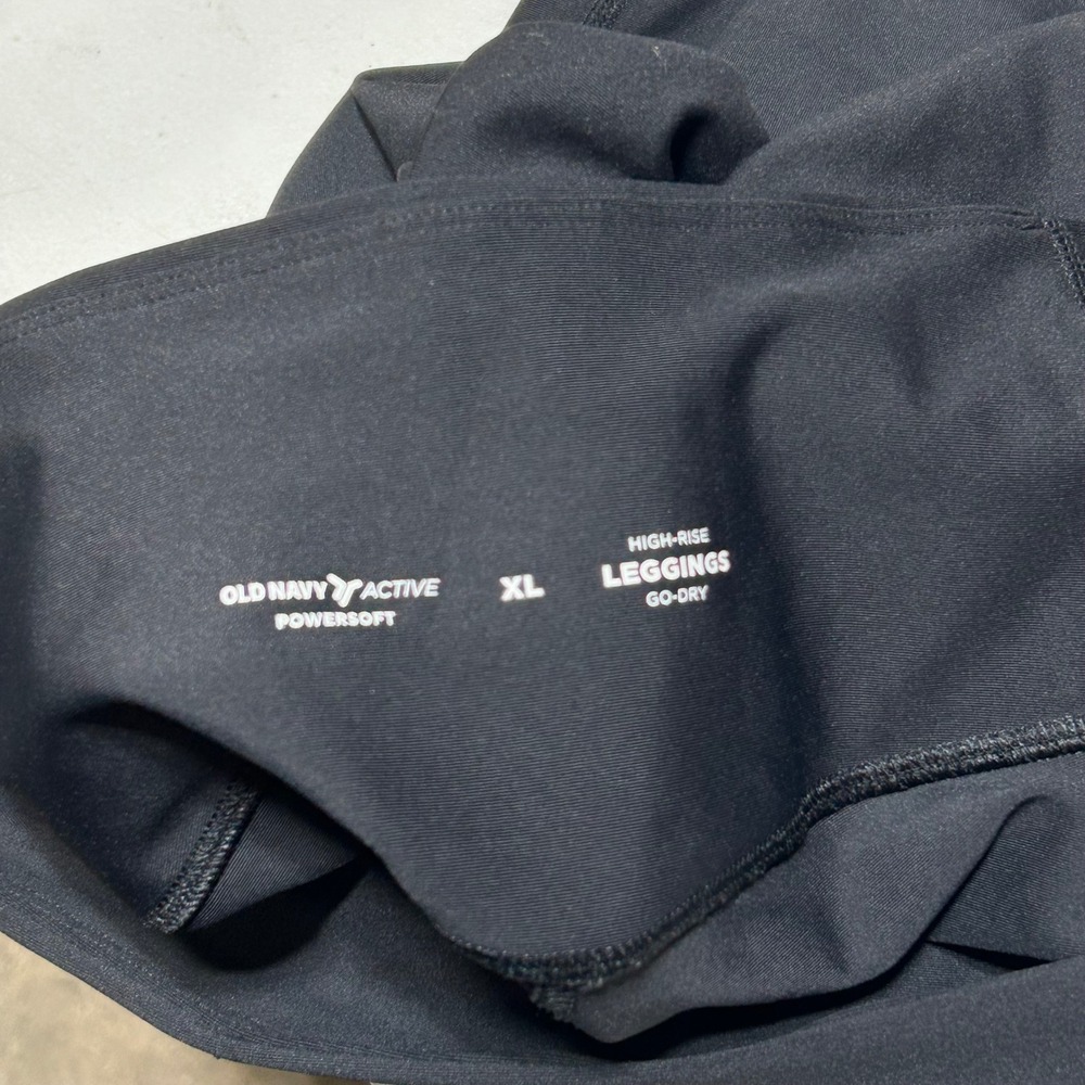 Old Navy Active Powersoft High Rise Leggings Black Go-Dry Cropped XL - Picture 5 of 7
